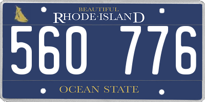 RI license plate 560776