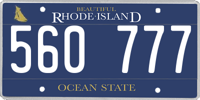 RI license plate 560777