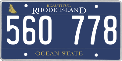 RI license plate 560778