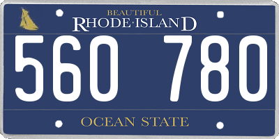 RI license plate 560780