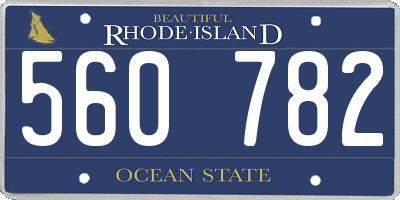 RI license plate 560782