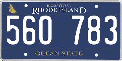 RI license plate 560783