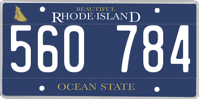 RI license plate 560784