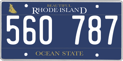 RI license plate 560787