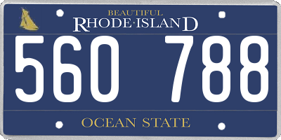 RI license plate 560788