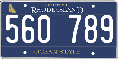 RI license plate 560789