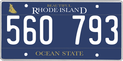 RI license plate 560793