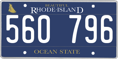 RI license plate 560796