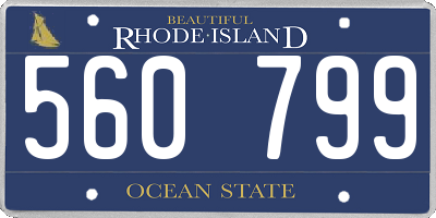 RI license plate 560799