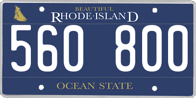 RI license plate 560800