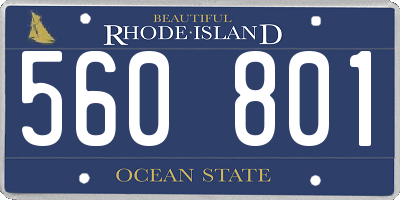 RI license plate 560801