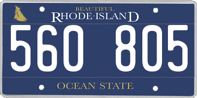 RI license plate 560805