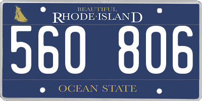 RI license plate 560806