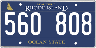 RI license plate 560808
