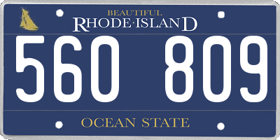 RI license plate 560809