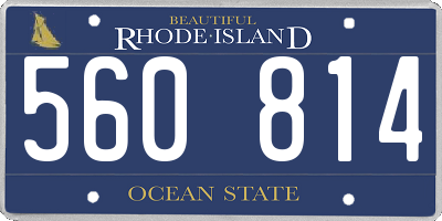RI license plate 560814