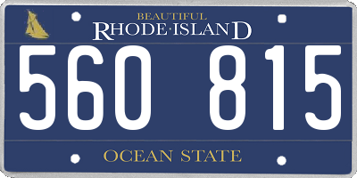 RI license plate 560815