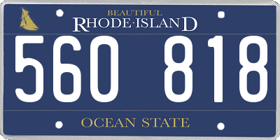 RI license plate 560818