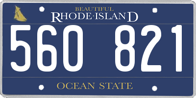 RI license plate 560821