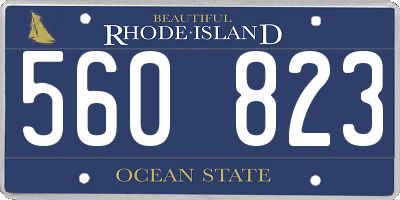 RI license plate 560823