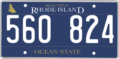 RI license plate 560824
