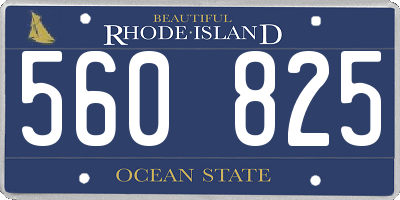 RI license plate 560825