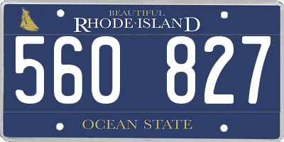 RI license plate 560827