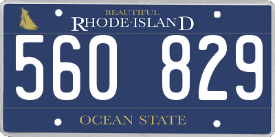 RI license plate 560829