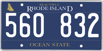 RI license plate 560832