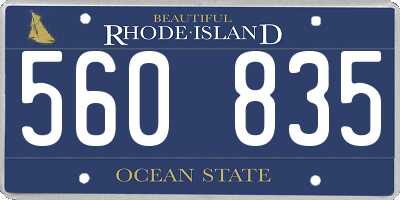 RI license plate 560835
