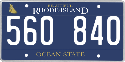RI license plate 560840