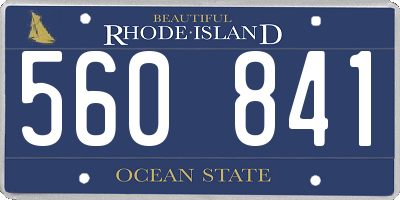 RI license plate 560841