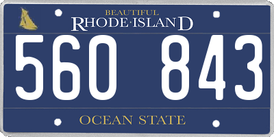 RI license plate 560843