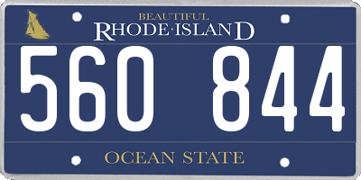 RI license plate 560844