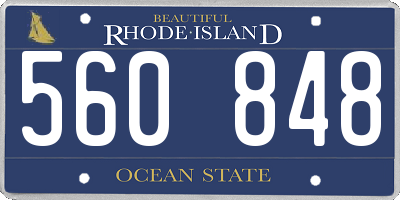 RI license plate 560848