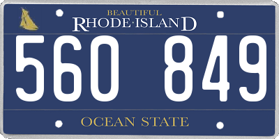 RI license plate 560849