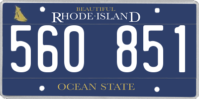 RI license plate 560851