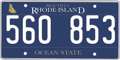 RI license plate 560853