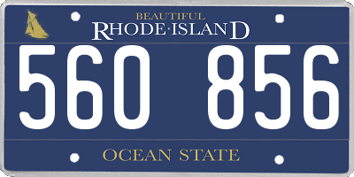 RI license plate 560856