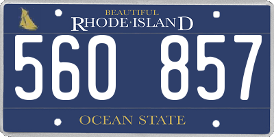 RI license plate 560857
