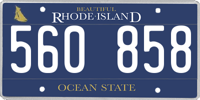 RI license plate 560858