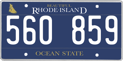 RI license plate 560859