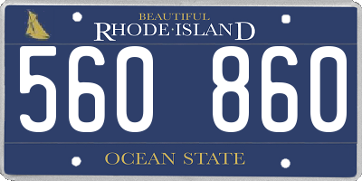 RI license plate 560860