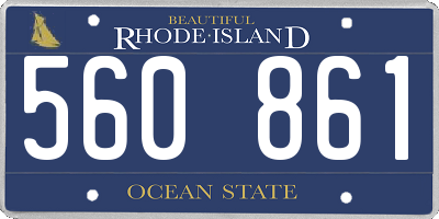 RI license plate 560861