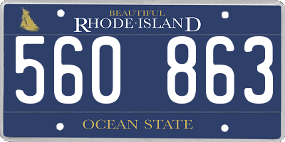 RI license plate 560863