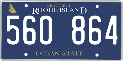 RI license plate 560864
