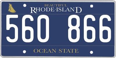 RI license plate 560866