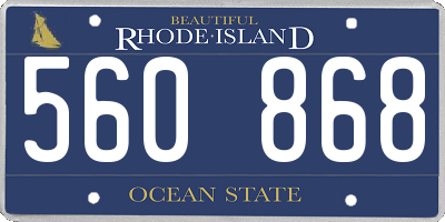 RI license plate 560868