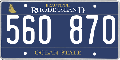 RI license plate 560870