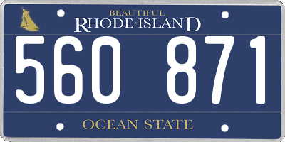 RI license plate 560871